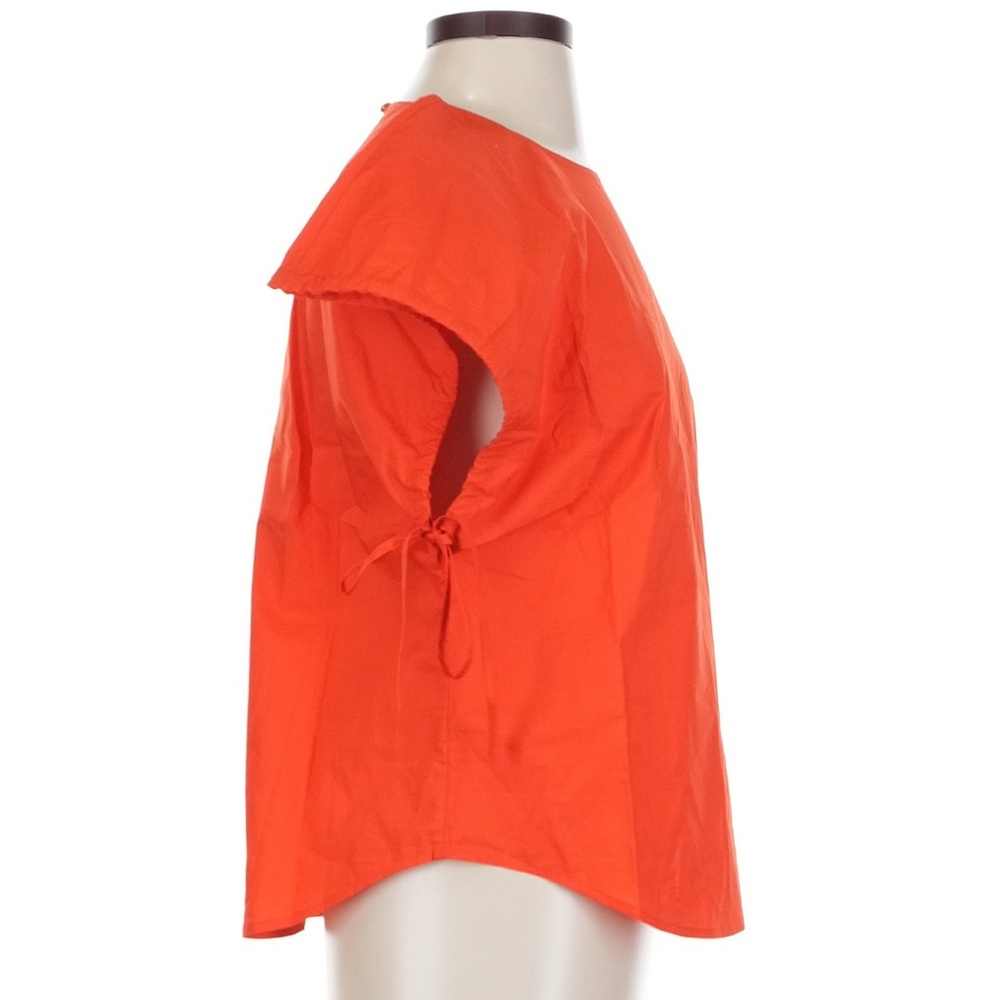 NWT Banana Republic Oversized Cotton Poplin Cinch Top Orange Tie Sleeves - Picture 3 of 7